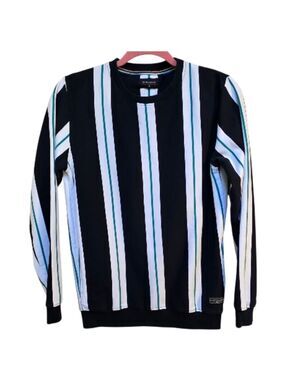 Peter England Jeanswear Vertical Stripe Crewneck Sweatshirt